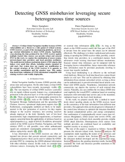 Detecting GNSS misbehavior leveraging secure heterogeneous time sources