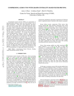 Compressing audio CNNs with graph centrality based filter pruning