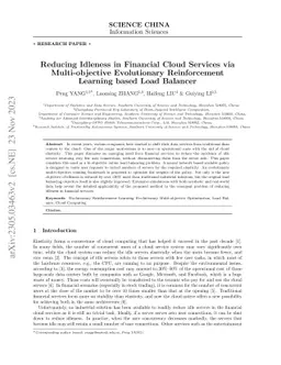 Reducing Idleness in Financial Cloud Services via Multi-objective
  Evolutionary Reinforcement Learning based Load Balancer