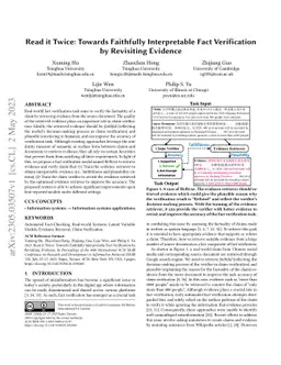 Read it Twice: Towards Faithfully Interpretable Fact Verification by
  Revisiting Evidence