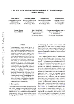 CiteCaseLAW: Citation Worthiness Detection in Caselaw for Legal
  Assistive Writing