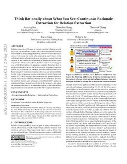 Think Rationally about What You See: Continuous Rationale Extraction for
  Relation Extraction