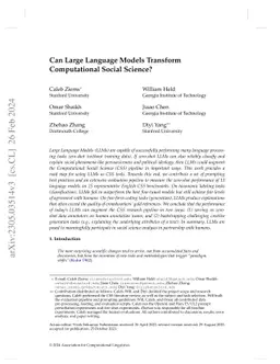 Can Large Language Models Transform Computational Social Science?