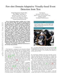 Few-shot Domain-Adaptive Visually-fused Event Detection from Text