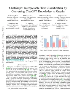 ChatGraph: Interpretable Text Classification by Converting ChatGPT
  Knowledge to Graphs