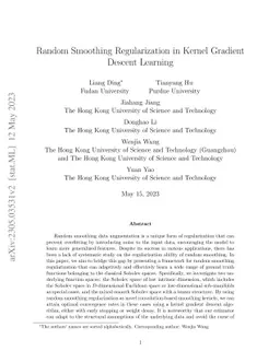 Random Smoothing Regularization in Kernel Gradient Descent Learning