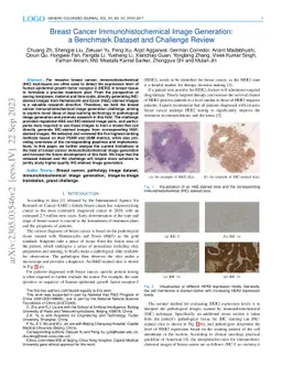 Breast Cancer Immunohistochemical Image Generation: a Benchmark Dataset
  and Challenge Review