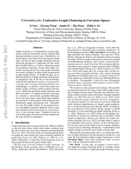 Contrastive Graph Clustering in Curvature Spaces