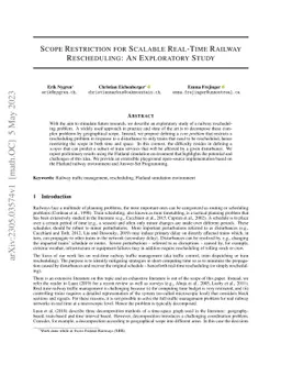 Scope Restriction for Scalable Real-Time Railway Rescheduling: An
  Exploratory Study