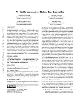 Verifiable Learning for Robust Tree Ensembles