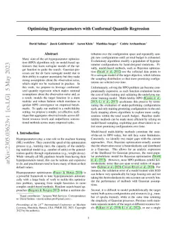 Optimizing Hyperparameters with Conformal Quantile Regression