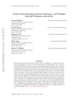 Jointly Extracting Interventions, Outcomes, and Findings from RCT
  Reports with LLMs