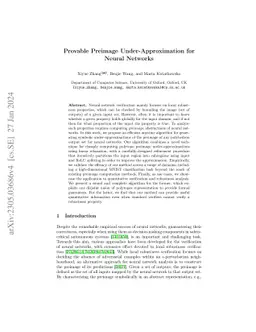 Provable Preimage Under-Approximation for Neural Networks (Full Version)
