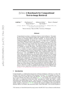 COLA: A Benchmark for Compositional Text-to-image Retrieval