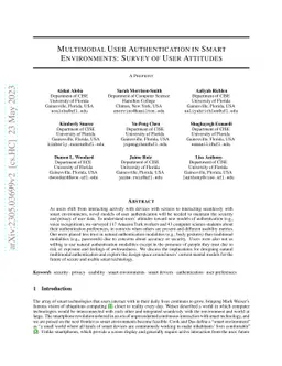 Multimodal User Authentication in Smart Environments: Survey of User
  Attitudes