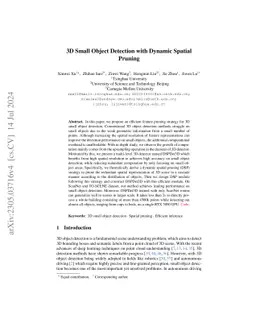 3D Small Object Detection with Dynamic Spatial Pruning