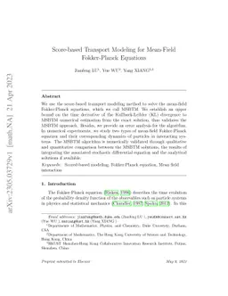 Score-based Transport Modeling for Mean-Field Fokker-Planck Equations