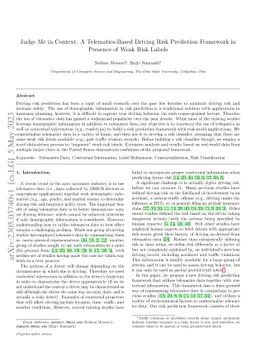 Judge Me in Context: A Telematics-Based Driving Risk Prediction
  Framework in Presence of Weak Risk Labels