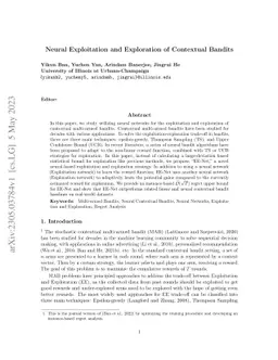 Neural Exploitation and Exploration of Contextual Bandits
