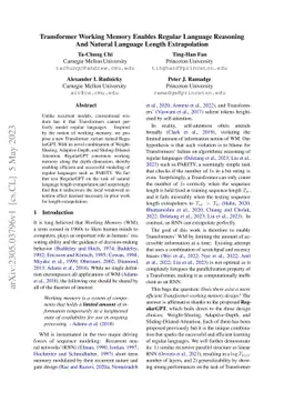 Transformer Working Memory Enables Regular Language Reasoning and
  Natural Language Length Extrapolation