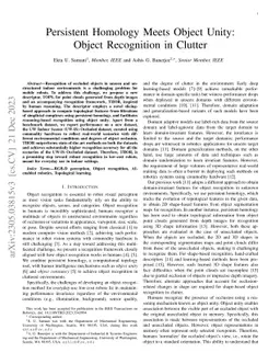 Persistent Homology Meets Object Unity: Object Recognition in Clutter