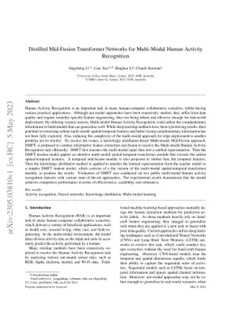 Distilled Mid-Fusion Transformer Networks for Multi-Modal Human Activity
  Recognition