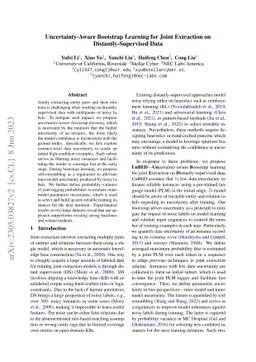 Uncertainty-Aware Bootstrap Learning for Joint Extraction on
  Distantly-Supervised Data
