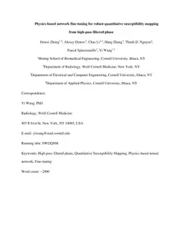 High-pass filtered fidelity-imposed network edit (HP-FINE) for robust quantitative susceptibility mapping from high-pass filtered phase