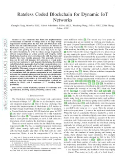 Rateless Coded Blockchain for Dynamic IoT Networks