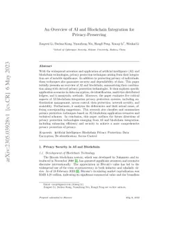 An Overview of AI and Blockchain Integration for Privacy-Preserving
