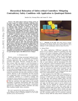 Hierarchical Relaxation of Safety-critical Controllers: Mitigating
  Contradictory Safety Conditions with Application to Quadruped Robots