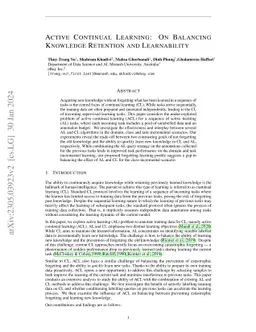 Active Continual Learning: On Balancing Knowledge Retention and
  Learnability