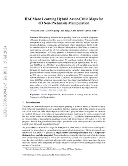 HACMan: Learning Hybrid Actor-Critic Maps for 6D Non-Prehensile
  Manipulation