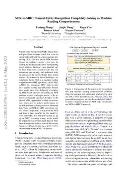 NER-to-MRC: Named-Entity Recognition Completely Solving as Machine
  Reading Comprehension
