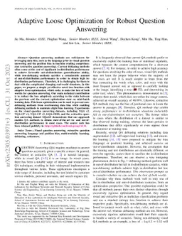 Adaptive loose optimization for robust question answering