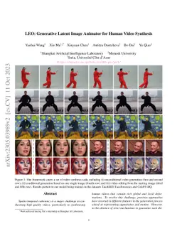LEO: Generative Latent Image Animator for Human Video Synthesis