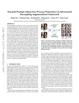 Towards Prompt-robust Face Privacy Protection via Adversarial Decoupling
  Augmentation Framework
