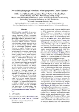 Pre-training Language Model as a Multi-perspective Course Learner