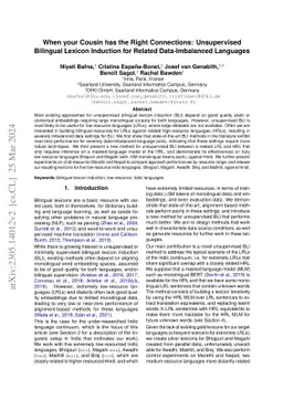 When your Cousin has the Right Connections: Unsupervised Bilingual
  Lexicon Induction for Related Data-Imbalanced Languages