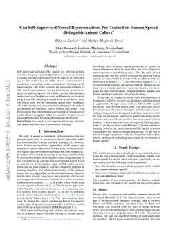 Can Self-Supervised Neural Representations Pre-Trained on Human Speech
  distinguish Animal Callers?