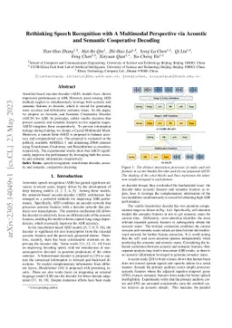 Rethinking Speech Recognition with A Multimodal Perspective via Acoustic
  and Semantic Cooperative Decoding