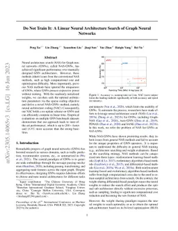 Do Not Train It: A Linear Neural Architecture Search of Graph Neural
  Networks