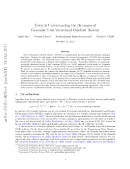 Towards Understanding the Dynamics of Gaussian-Stein Variational
  Gradient Descent
