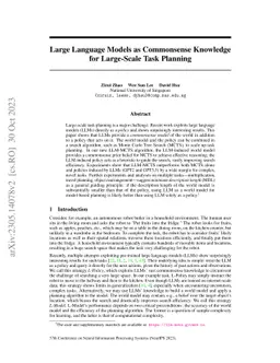 Large Language Models as Commonsense Knowledge for Large-Scale Task
  Planning