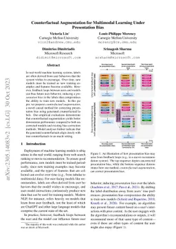 Counterfactual Augmentation for Multimodal Learning Under Presentation
  Bias