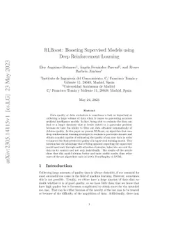 RLBoost: Boosting Supervised Models using Deep Reinforcement Learning