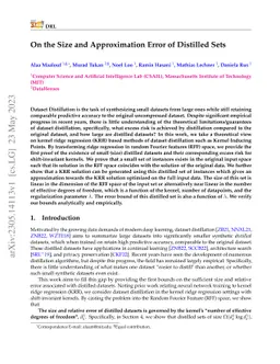 On the Size and Approximation Error of Distilled Sets