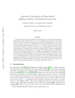 Improved Convergence of Score-Based Diffusion Models via
  Prediction-Correction