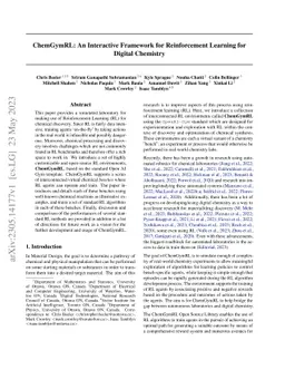 ChemGymRL: An Interactive Framework for Reinforcement Learning for
  Digital Chemistry