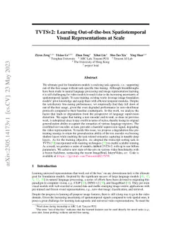 TVTSv2: Learning Out-of-the-box Spatiotemporal Visual Representations at
  Scale